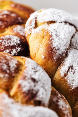 brioche bread powdered with sugar