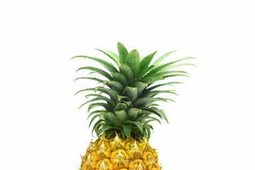 A half pineapple harvested from plantations.
