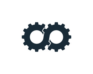 Gear Infinity Icon Vector Logo Template Illustration Design