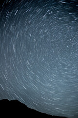 Obraz premium night landscape in the mountains. Starry sky