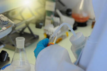 Scientific and chemical research in a laboratory