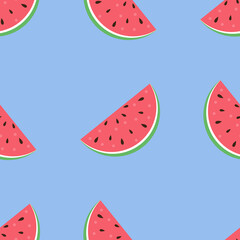 Watermelon Seamless Pattern Background. Vector Illustration