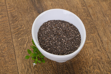 Dietary Chia seeds in the bowl