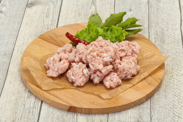 Homemade pork minced meat for cooking