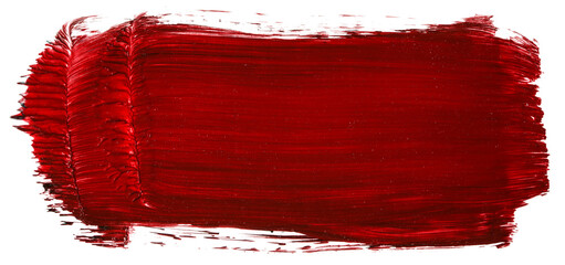 Acrylic stain red element on white background isolated