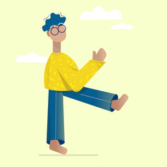 illustration of a walking man
