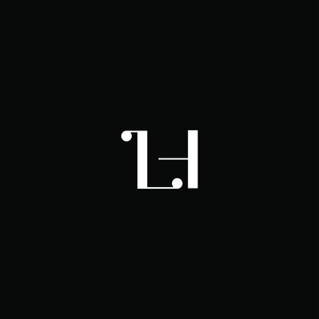 L H letter logo abstract design on black color background. lh monogram