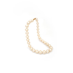 Pearl precious necklace isolated on white background
