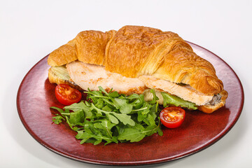 Fresh Croissant with chicken breast