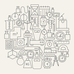 Measurement Line Icons Circle