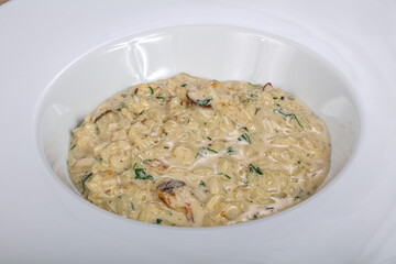 Italian risotto with mushroom and cheese