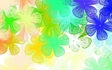 Fototapeta na wymiar Light Multicolor vector doodle pattern with flowers