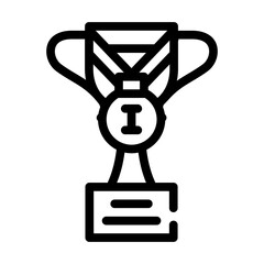 champion win cup line icon vector illustration