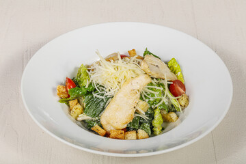 Traditional Caesar salad with chicken