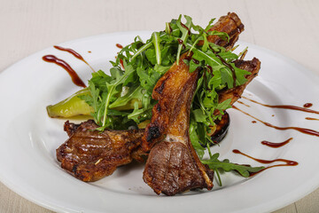 Grilled rack of lamb barbeque
