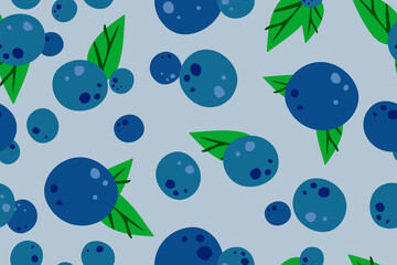Blueberry seamless  pattern, simple style