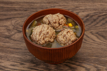 Soup with vegetables and meat balls