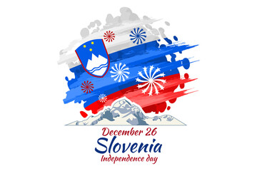 December 26, Independence day of Slovenia vector illustration. Suitable for greeting card, poster and banner.