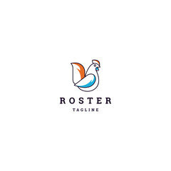 Roster line logo design template 