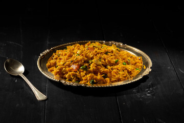 Indian Cuisine Food Kashmiri Pulao is A Delicious Rice Preparation Where Rice is Cooked in Milk and is Loaded With Dry Fruits And Vegetables