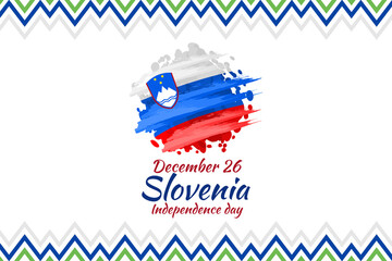 Obraz premium December 26, Independence day of Slovenia vector illustration. Suitable for greeting card, poster and banner.