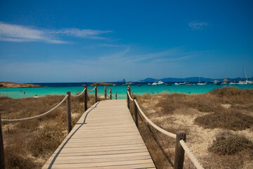 wooden pier on the beach-Island Formentera