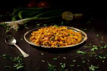 Indian Cuisine Food Kashmiri Pulao is A Delicious Rice Preparation Where Rice is Cooked in Milk and is Loaded With Dry Fruits And Vegetables