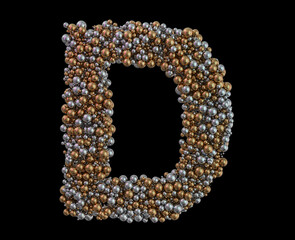 Obraz premium Light gold letter D on the background. 3D