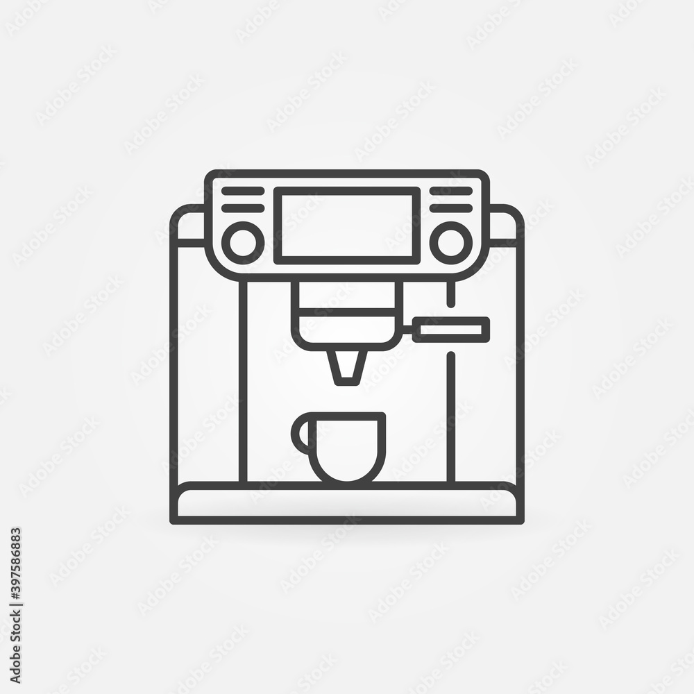 Poster coffee machine outline vector concept icon or design element