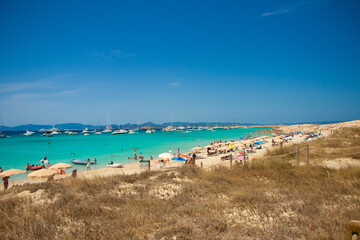 Fototapeta na wymiar view of the sea from the beach-Island Formentera