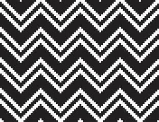 Black and White Chevron Seamless Pattern Background