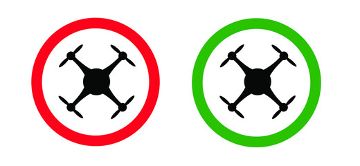 Stop no drone zone signs No fly camera video drones sign Stop halt allowed area icons Vector privacy symbol Forbid air flights with drone prohibited Aircraft or quadcopter flights restrictive photo