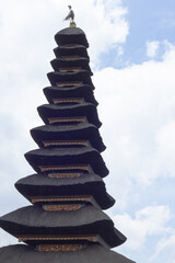 a beautiful pagoda Hindu temple in Batur lake, Bali Indonesia