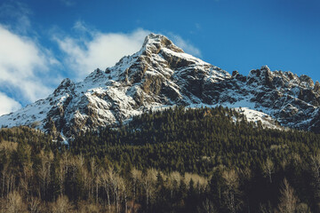 Autumn panorama peak "Zakan" in the Western Caucasus