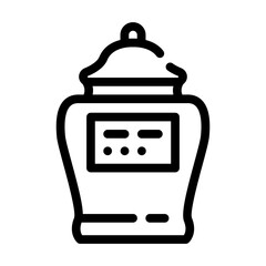 urn with ashes of deceased line icon vector illustration