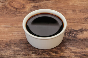 Asian soya sauce in the bowl