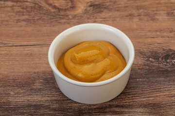 Mustard sauce in the bowl