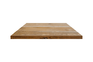 Wood shelf isolated on white background with clipping path.