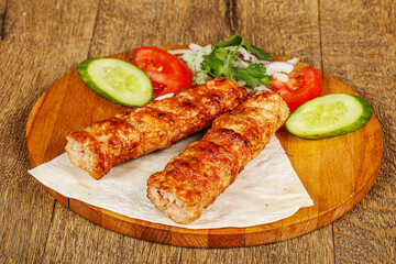 Grilled chicken barbeque with vegetables