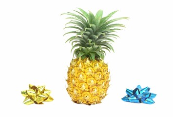 A pineapple  background with flower for gift.