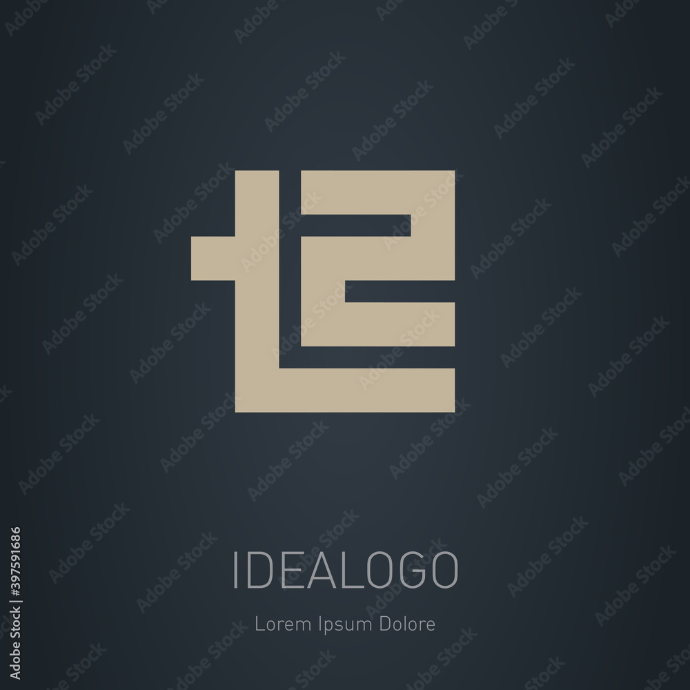 Poster t2 - vector design element or icon. initial monogram logotype. t and 2 initial logo.