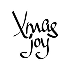 Xmas Joy, Christmas calligraphy lettering design template, vector illustration