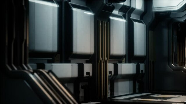 futuristic sci fi Spaceship interior