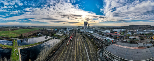 Kopalnia węgla kamiennego JSW - ruch Borynia w Jastrzębiu Zdroju z lotu ptaka, Śląsk, Polska © Franciszek