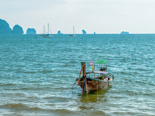 boat on the sea Ao Nang, Krabi, Thailand