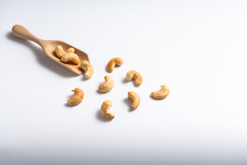 Cachewnut on white background