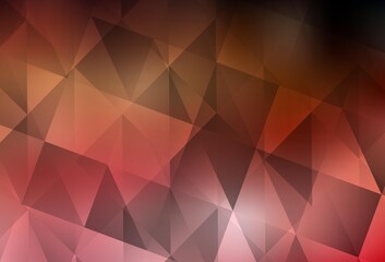 Light Red, Yellow vector polygon abstract backdrop.