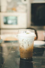 Iced coffee or mocha with fresh milk