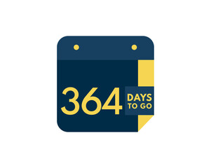 264 days to go calendar icon on white background, 264 days countdown, Countdown left days banner image