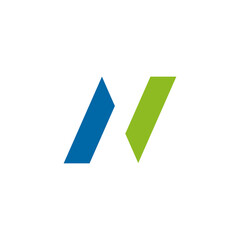 N letter initial logo design template